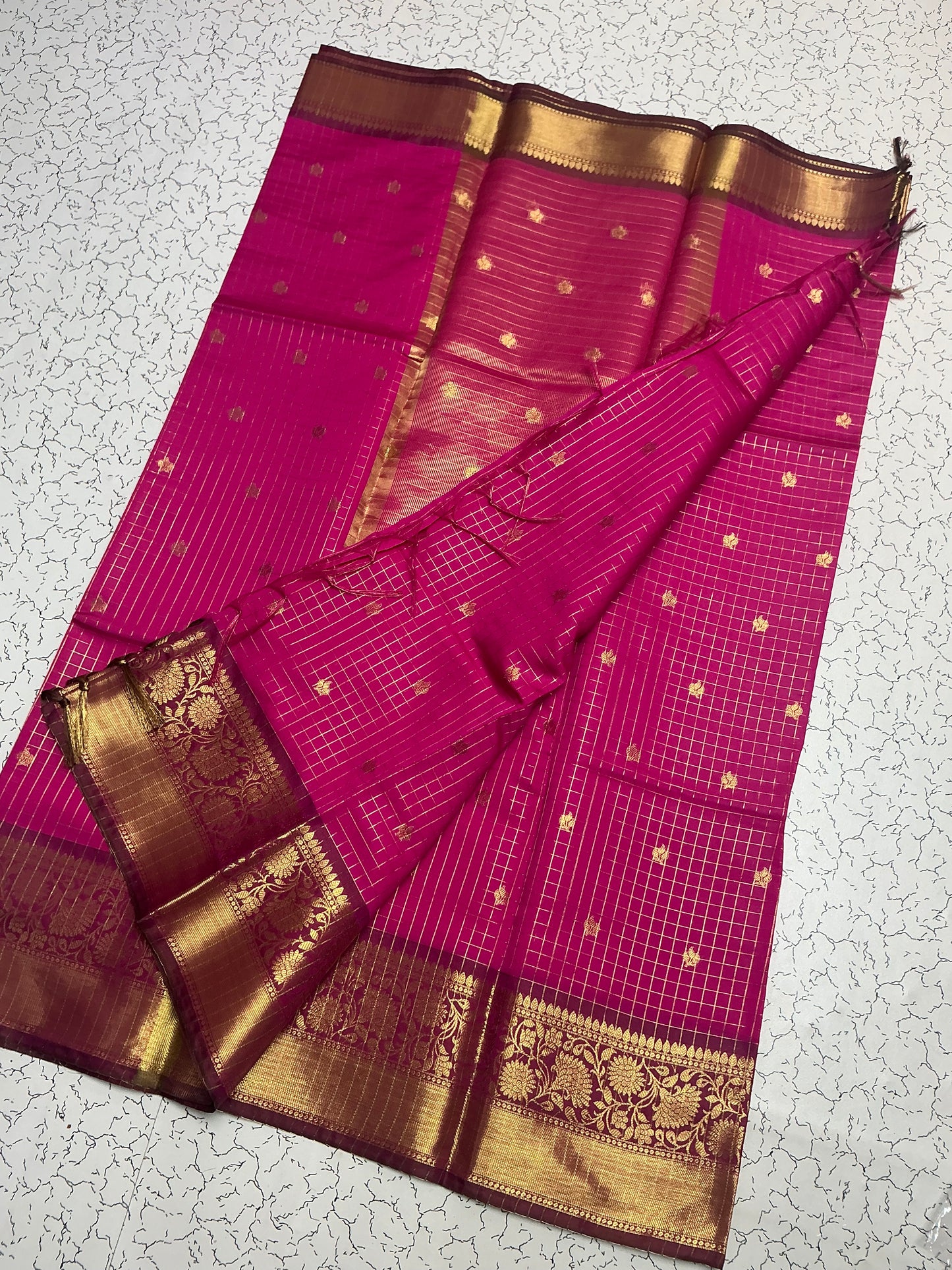 Premium Banaras Soft Silk Saree | Rani Pink | Sri Nandhini Tex | Code: SNTBS03