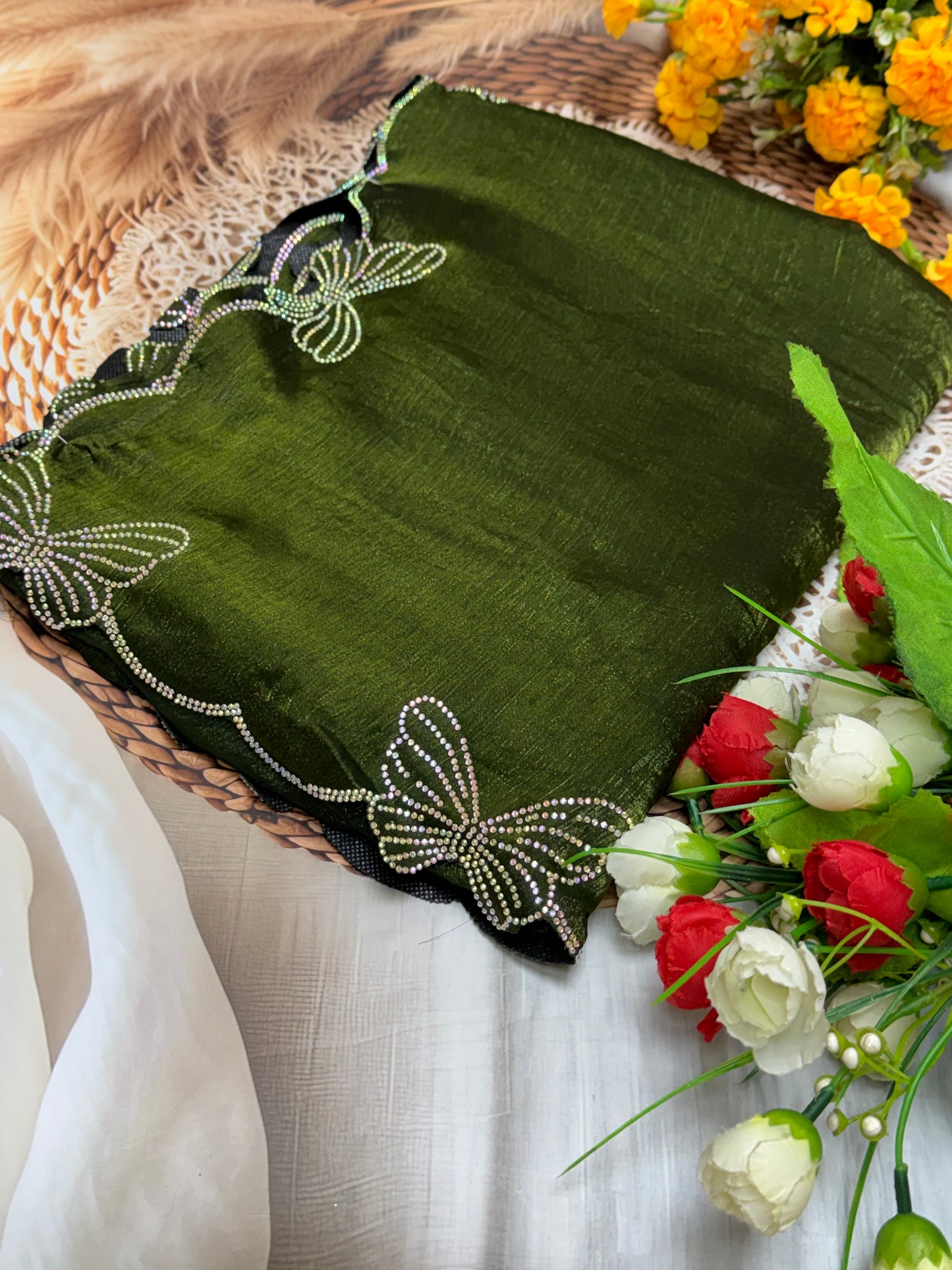 Butterfly Space Silk saree