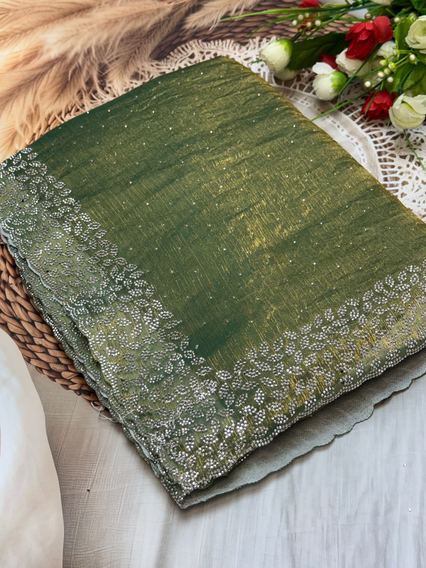 Trending space silk saree