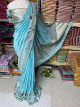 Semi Kanchipuram Soft Silk Saree – Sky Blue with Silver Zari