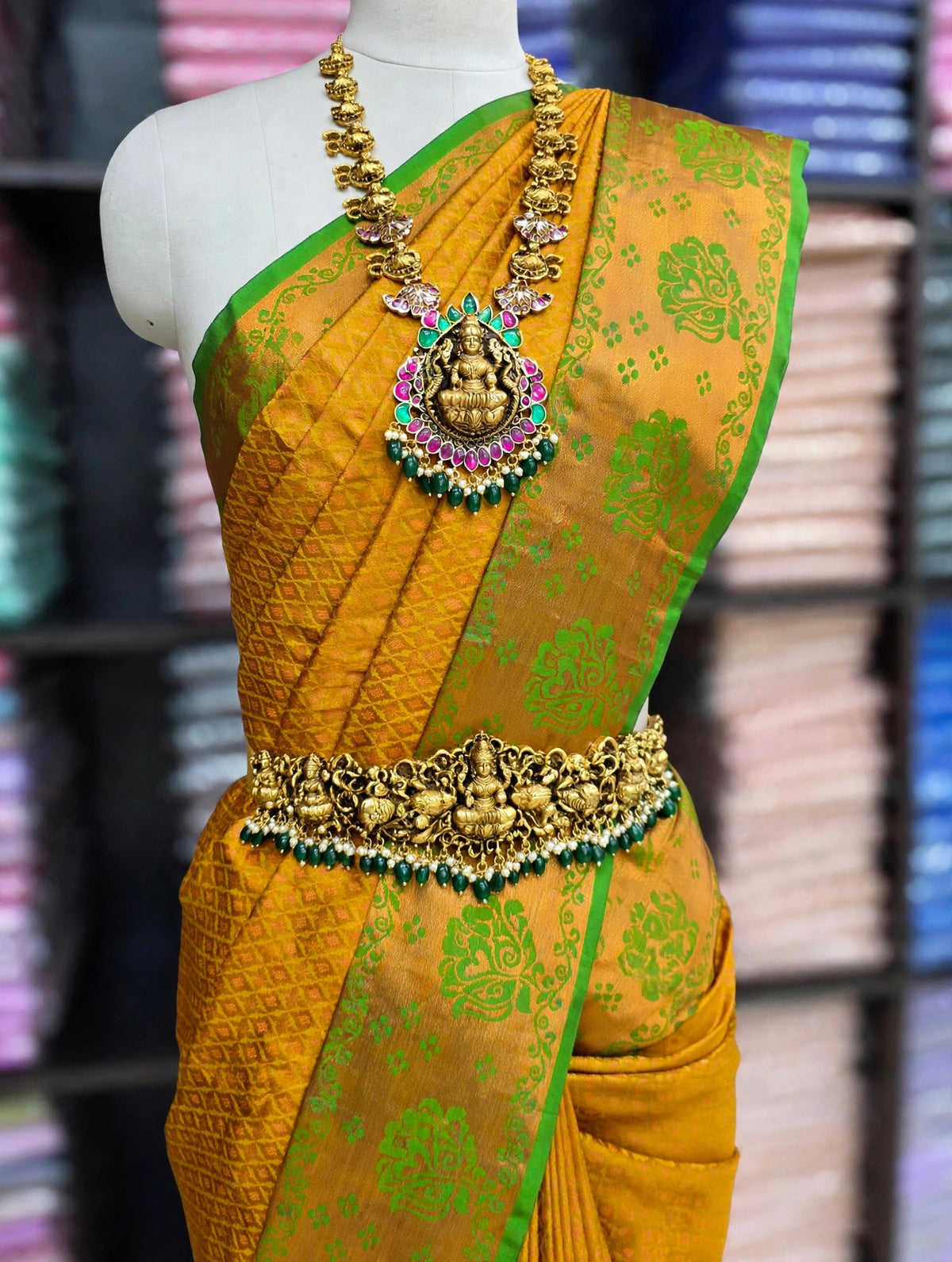 Premium Semi Kanchi Pattu Silk Saree | Traditional Zari Weaving Design | Contrast Rich Floral Border | Luxury Bridal & Wedding Collection | Festive Wear Sarees | Sri Nandhini Tex