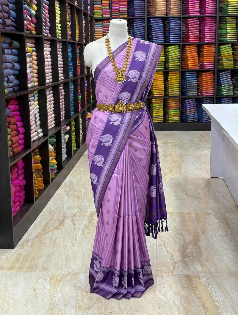 Premium Tussar Soft Silk Saree | Traditional Floral Border & Rich Pallu | Elegant Saree Collection