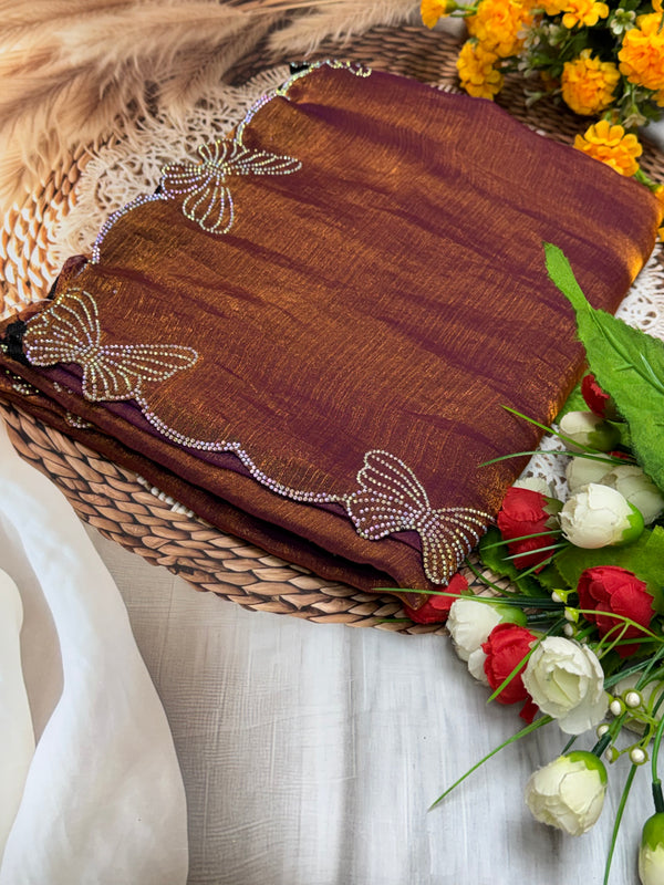 Butterfly Space Silk saree