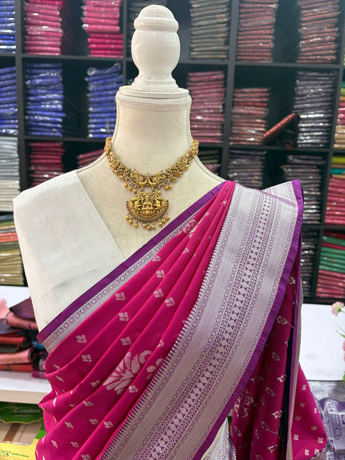 Elampillai Premium Soft Silk Saree – Rani Pink & Purple | Sri Nandhini Tex | Code: SNTESS002