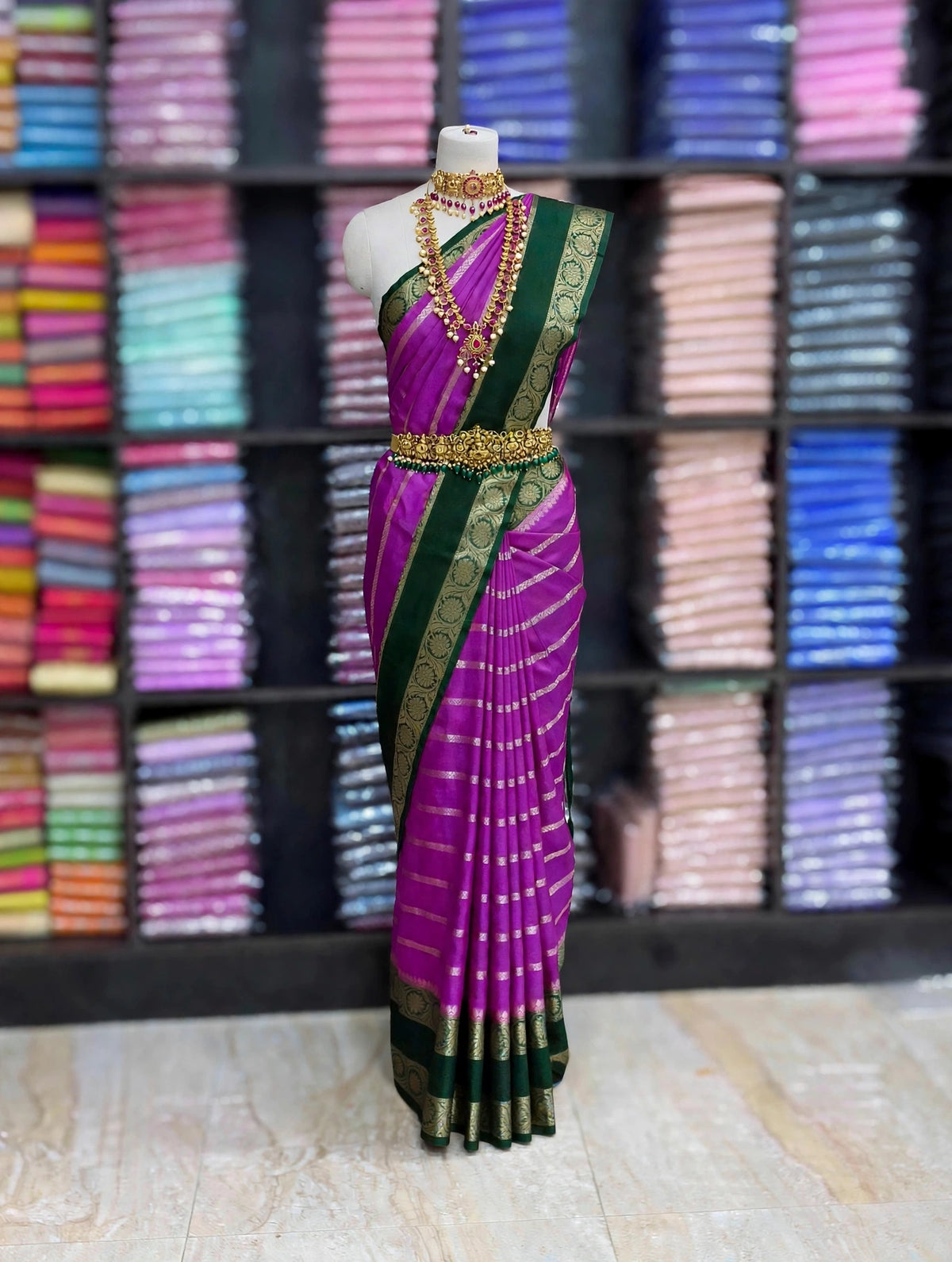 Premium Silk Saree with Contrast Zari Border | Traditional Wedding & Festive Collection | Sri Nandhini Tex