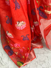 Linen digital soft cotton sarees