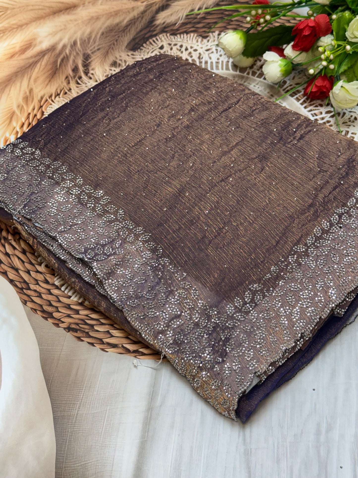 Trending space silk saree