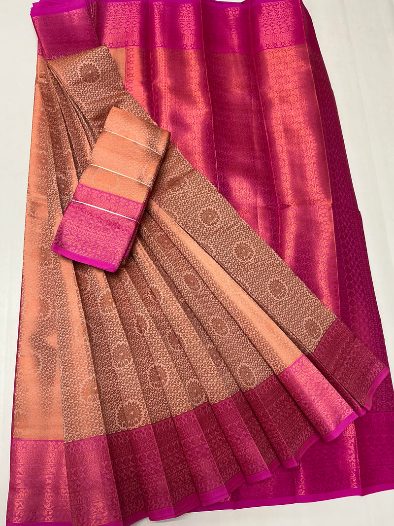 Trending semi Kanchipuram bridal vairaoosi saree’s