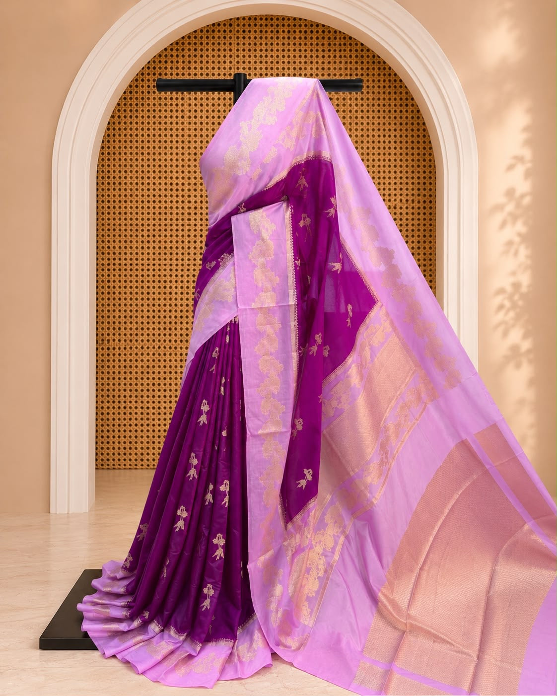Premium Warm Silk Saree – Plum Purple with Lavender Pink Contrast | Graceful Festive Silk | Sri Nandhini Tex | SNTS004