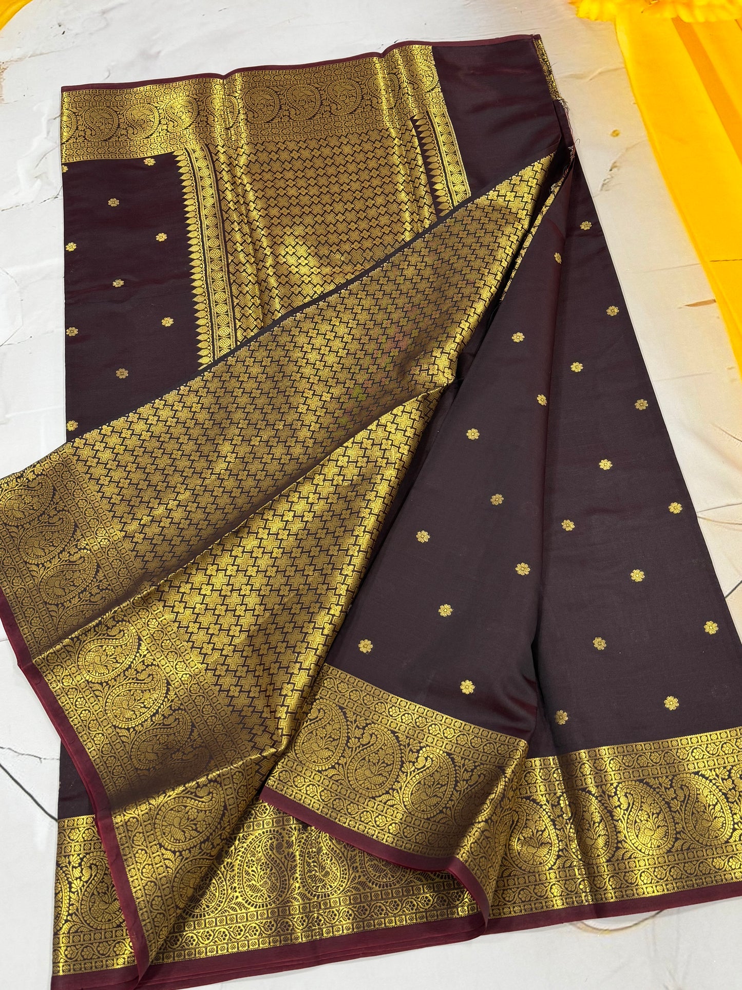Premium Banaras Soft Silk Saree
Code: BSSCB001
Colour: Coffee Brown