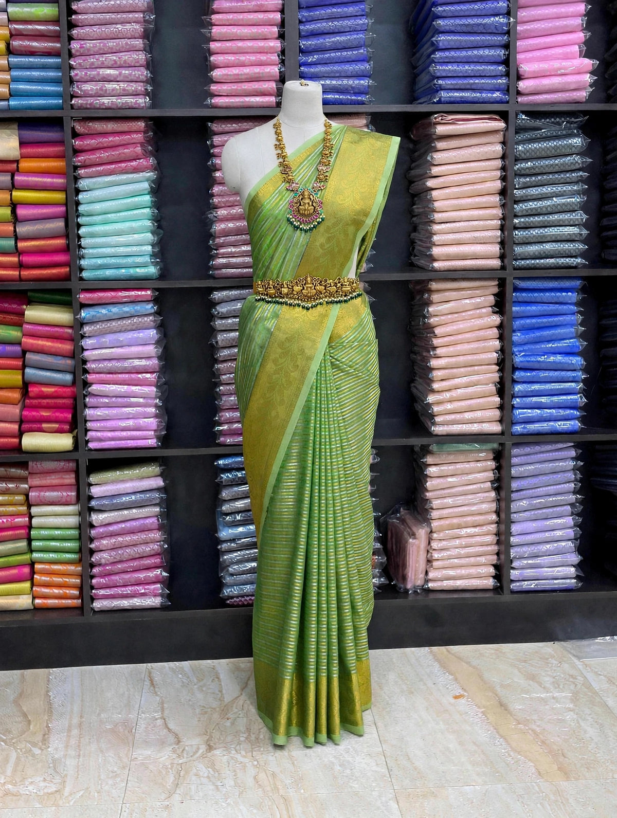 Premium Banarasi Tissue Silk Saree | Rich Golden Zari Weaving | Traditional Designer Border | Luxury Wedding & Festive Wear Saree | Sri Nandhini Tex