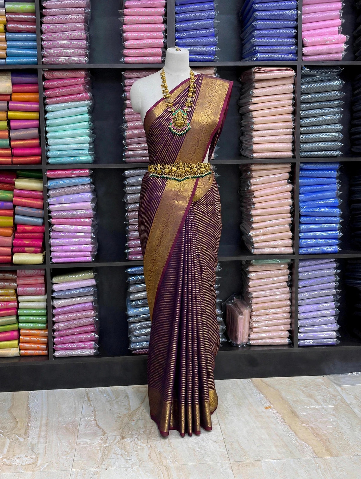Premium Banarasi Tissue Silk Saree | Rich Golden Zari Weaving | Traditional Designer Border | Luxury Wedding & Festive Wear Saree | Sri Nandhini Tex