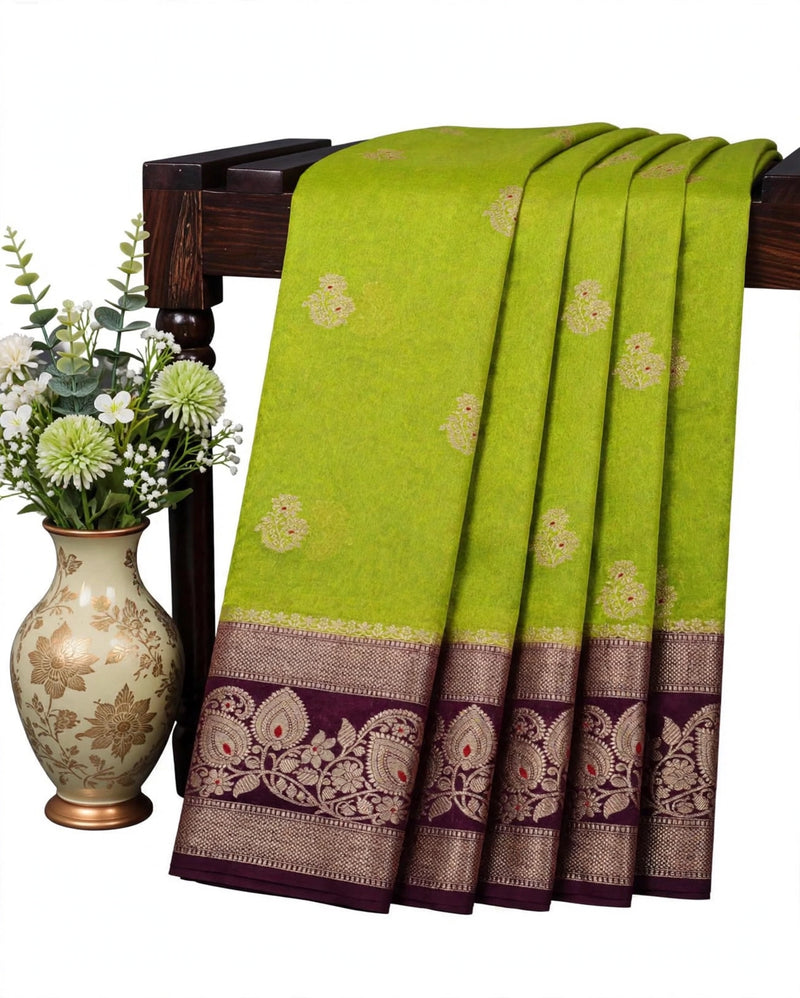 Premium Warm Silk Sarees | Trending Traditional Zari Butta Sarees with Rich Contrast Border | Wedding & Festive Collection