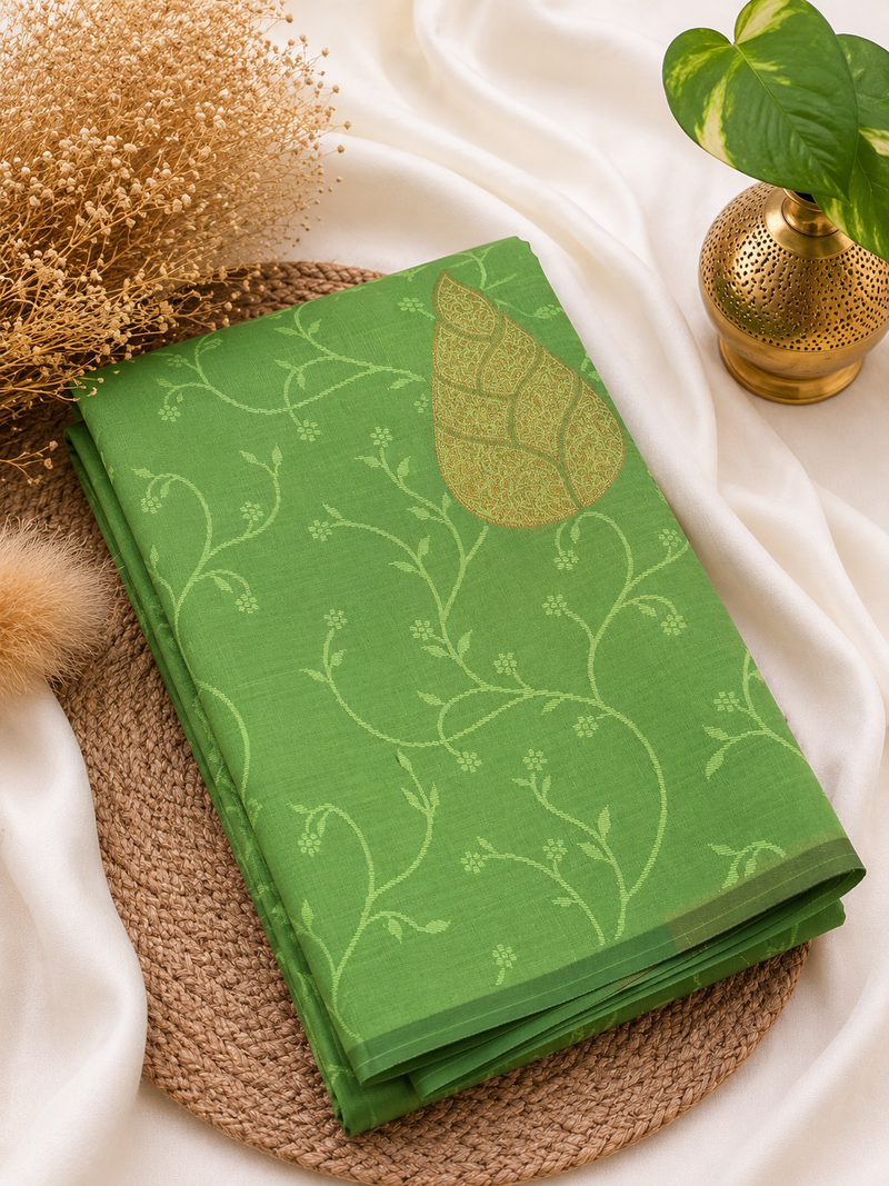 Soft Silk Saree | Leaf Green | Hot Offer @ ₹399 | Elegant Festive Wear | Soft & Graceful Finish | Sri Nandhini Tex | Code: SNTPAOS01