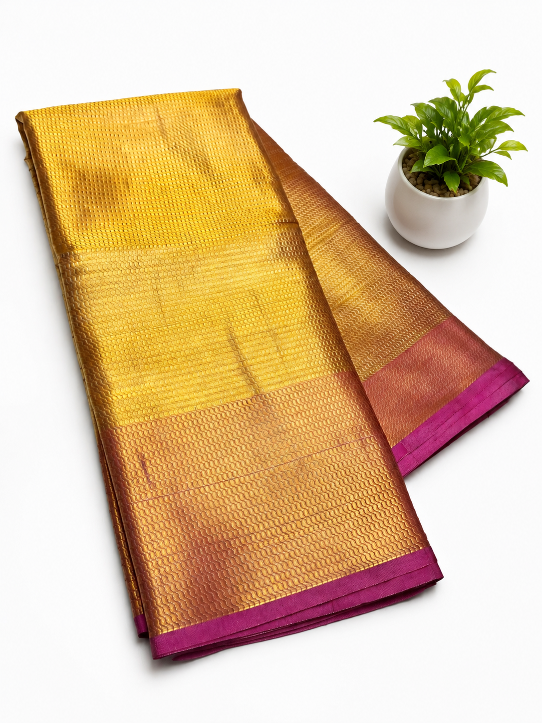 Jyothika Trendy Saree | Gold Zari Weaving | Contrast Border | Matching Blouse | Code: SNTJS001