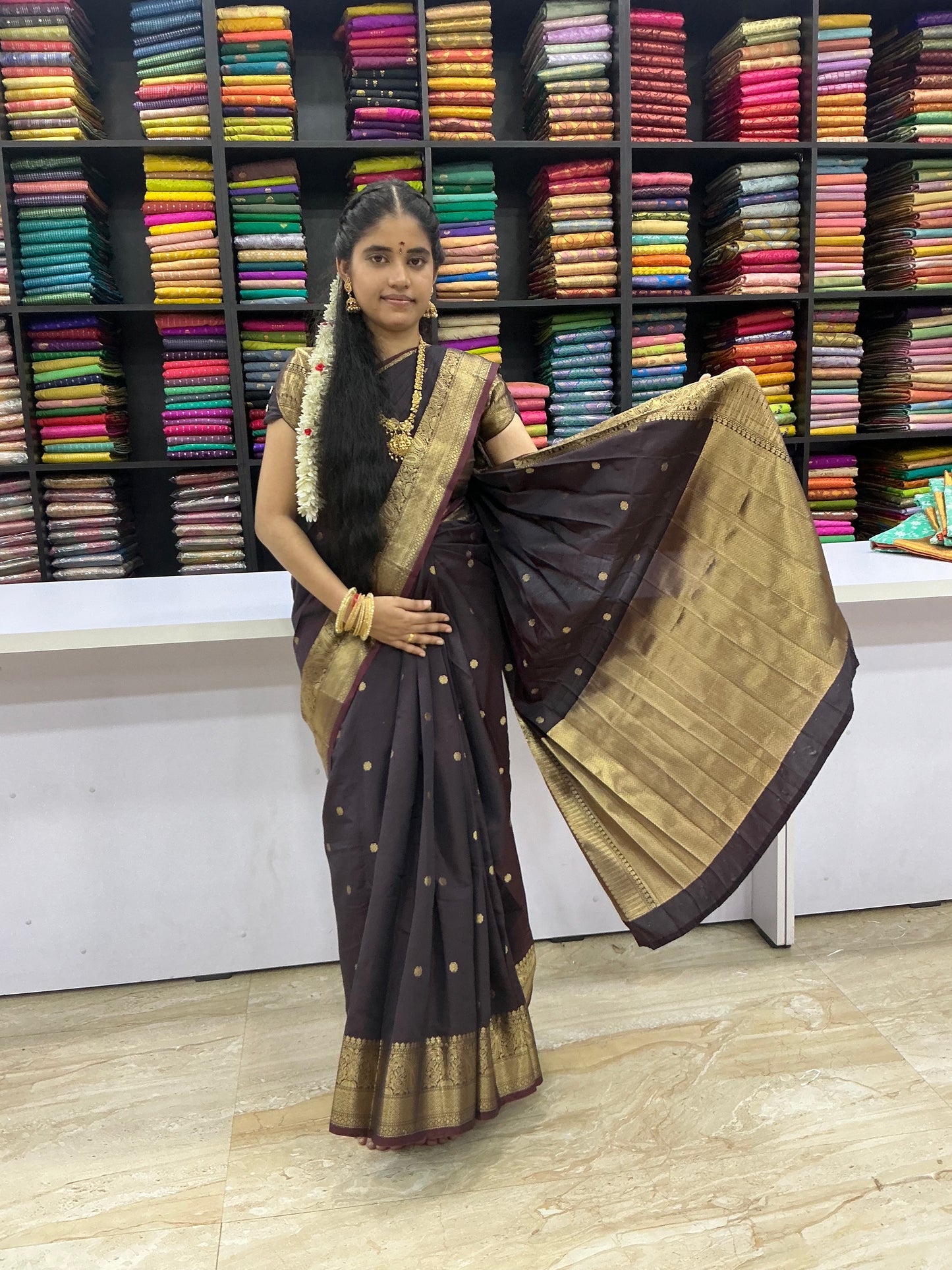 Trending Coffee Brown Soft Silk Saree | Elegant Gold Zari Weaving | Traditional Festive Wear | Sri Nandhini Tex | SNTCBS001
