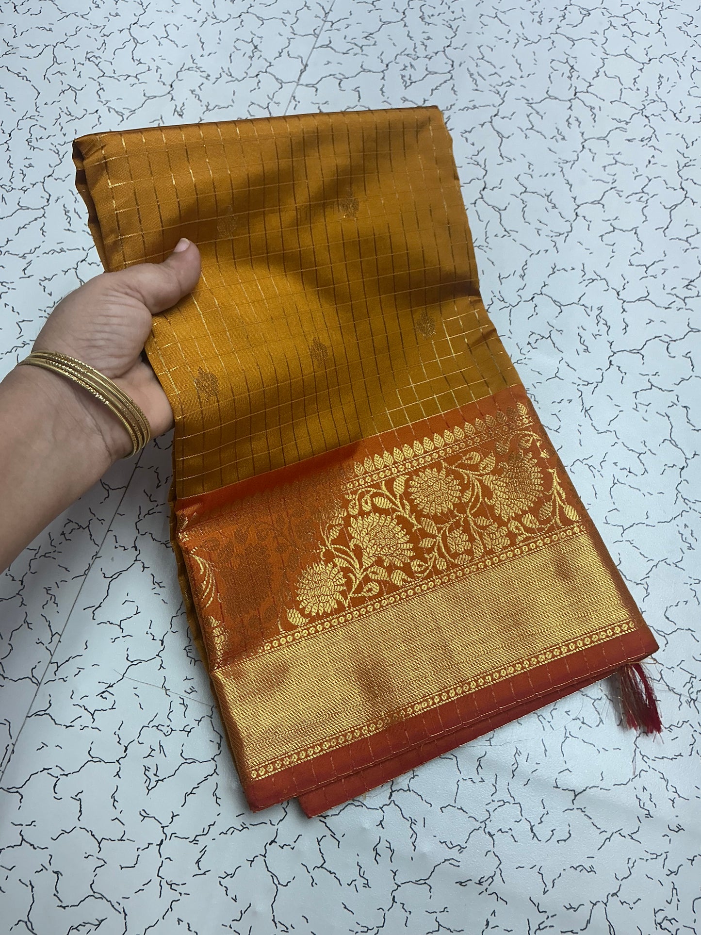 Premium Banaras Soft Silk Saree | Antique Gold | Sri Nandhini Tex | Code: SNTBS01