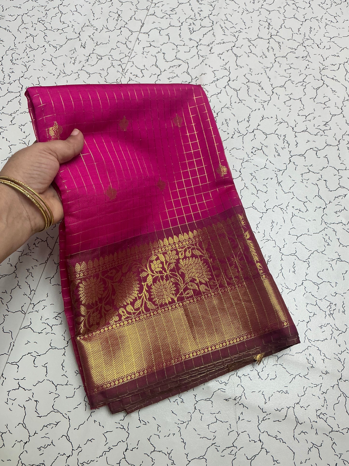 Premium Banaras Soft Silk Saree | Rani Pink | Sri Nandhini Tex | Code: SNTBS03
