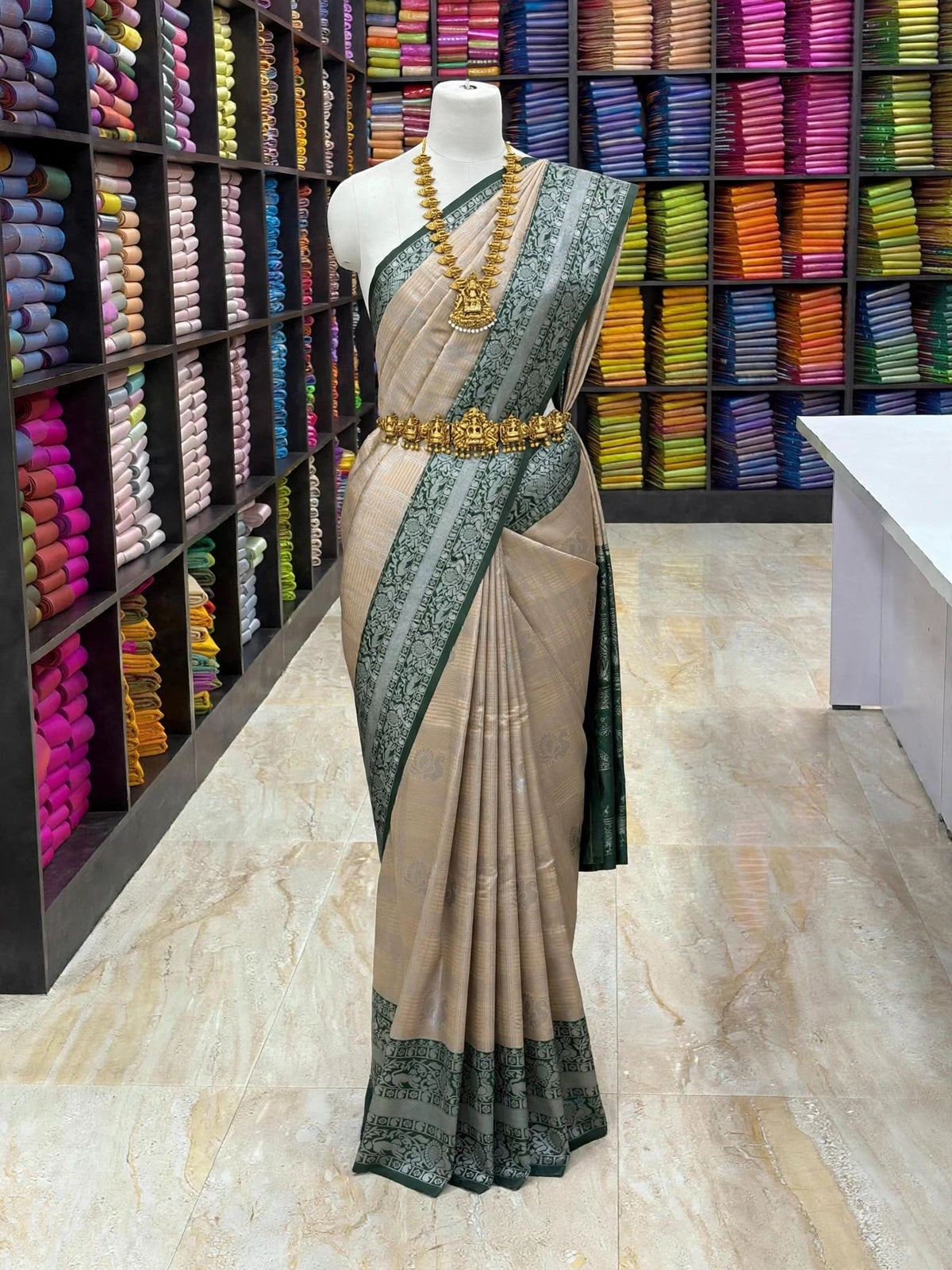 Premium Bridal Silk Saree with Silver Zari Weaving & Rich Contrast Border | Sri Nandhini Tex | SNTSZW001