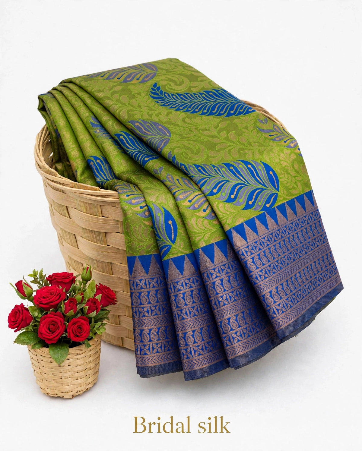 Bridal Silk Saree with Rich Zari Border | SNTBS001