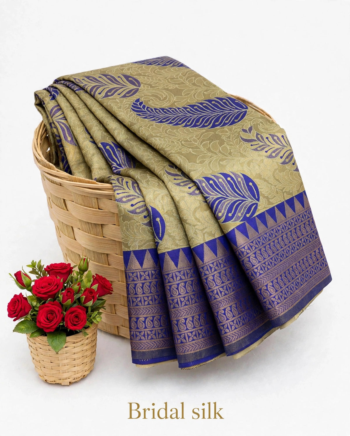 Bridal Silk Saree with Rich Zari Border | SNTBS001