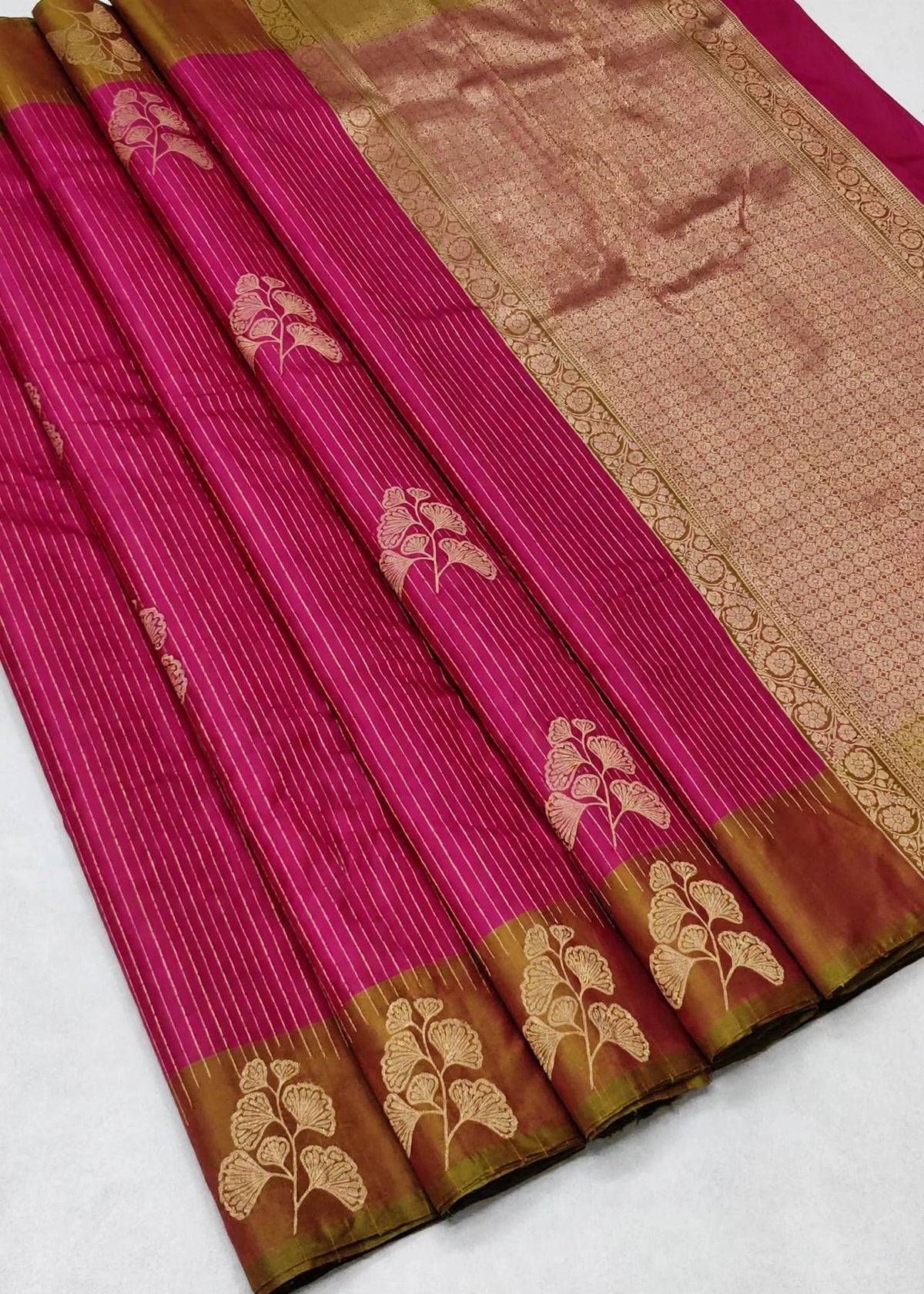 Premium Kanchi Luxury Soft Silk Saree in Pink & Antique Gold | Ultra Soft Finish | Sri Nandhini Tex | SNTPKSS003