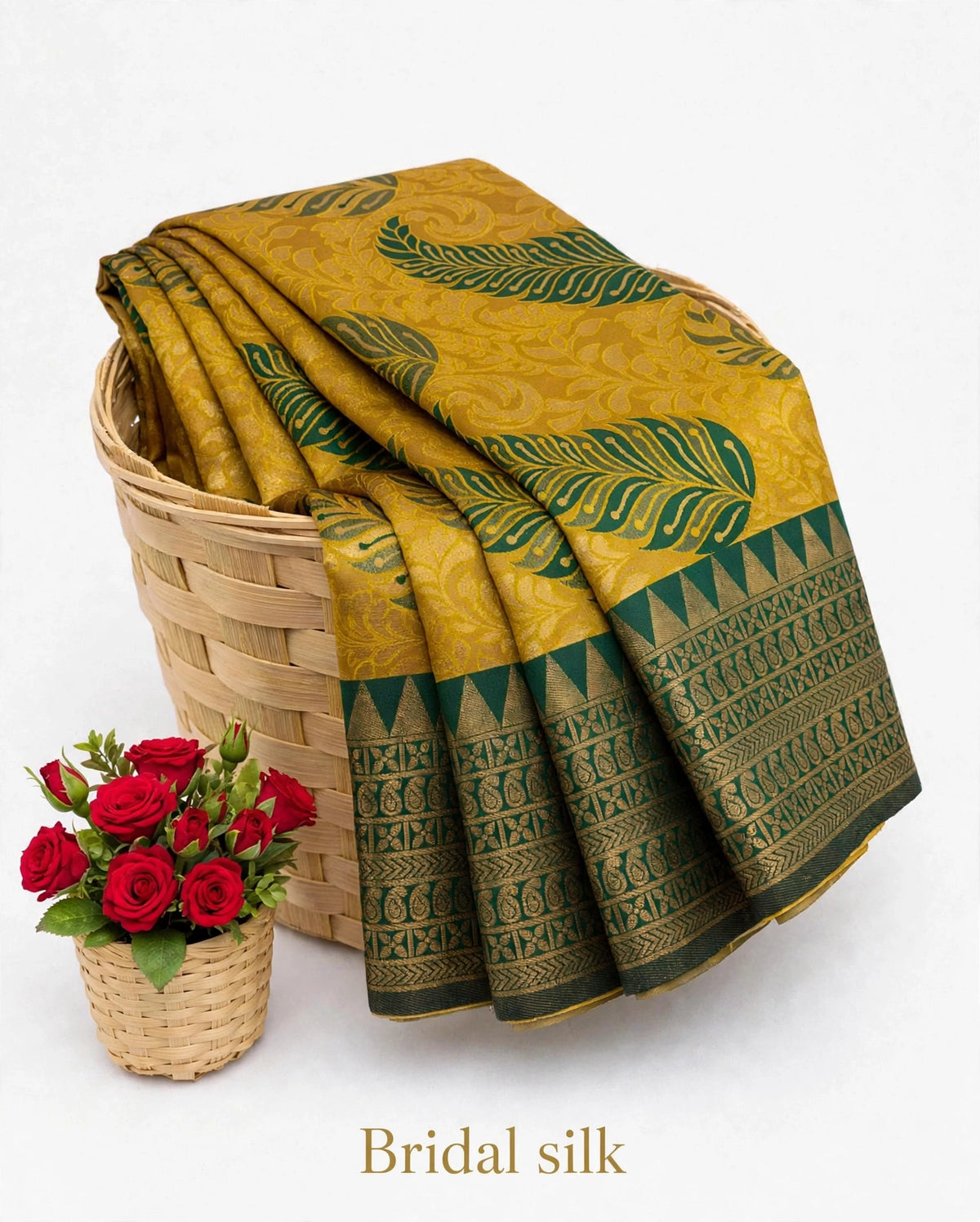 Bridal Silk Saree with Rich Zari Border | SNTBS001