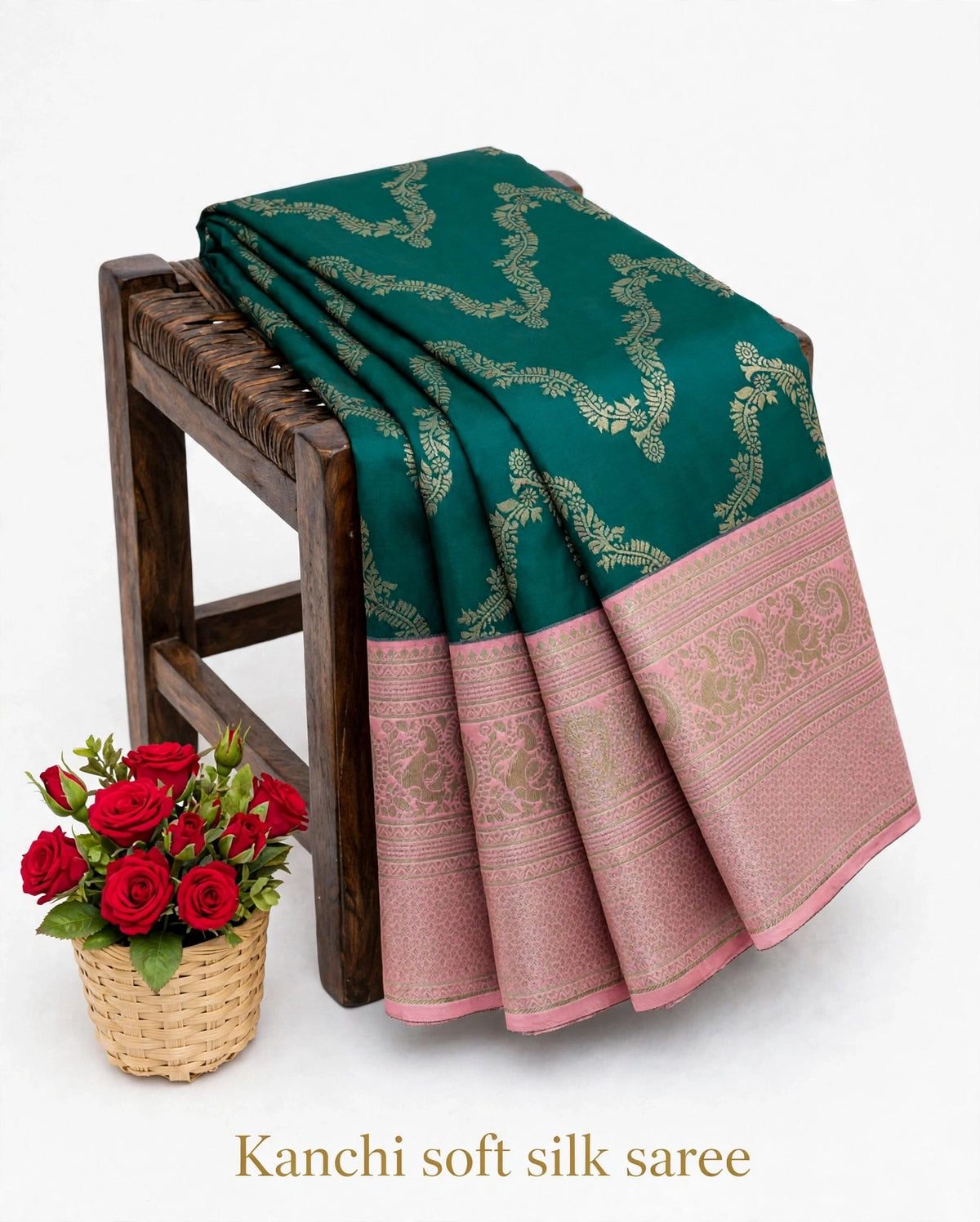 Peacock Teal & Dusty Rose Pink Necklace Design Premium Soft Silk Saree | Dual Shade | Ultra Soft Finish | Sri Nandhini Tex | SNTNDS005