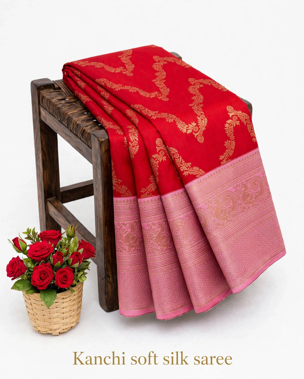 Ruby Red & Baby Pink Necklace Design Premium Soft Silk Saree | Dual Shade | Ultra Soft Finish | Sri Nandhini Tex | SNTNDS004