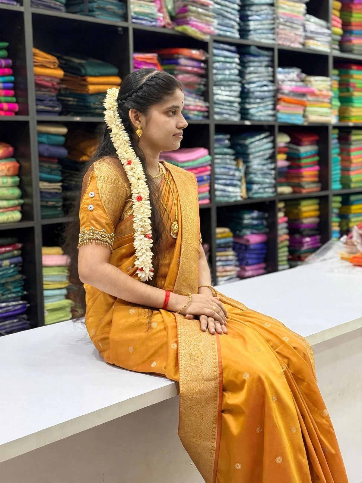 Premium Soft Silk Saree with Rich Gold Zari Border & Elegant Butta Design | Ultra Soft Finish | Sri Nandhini Tex | SNTPSG001