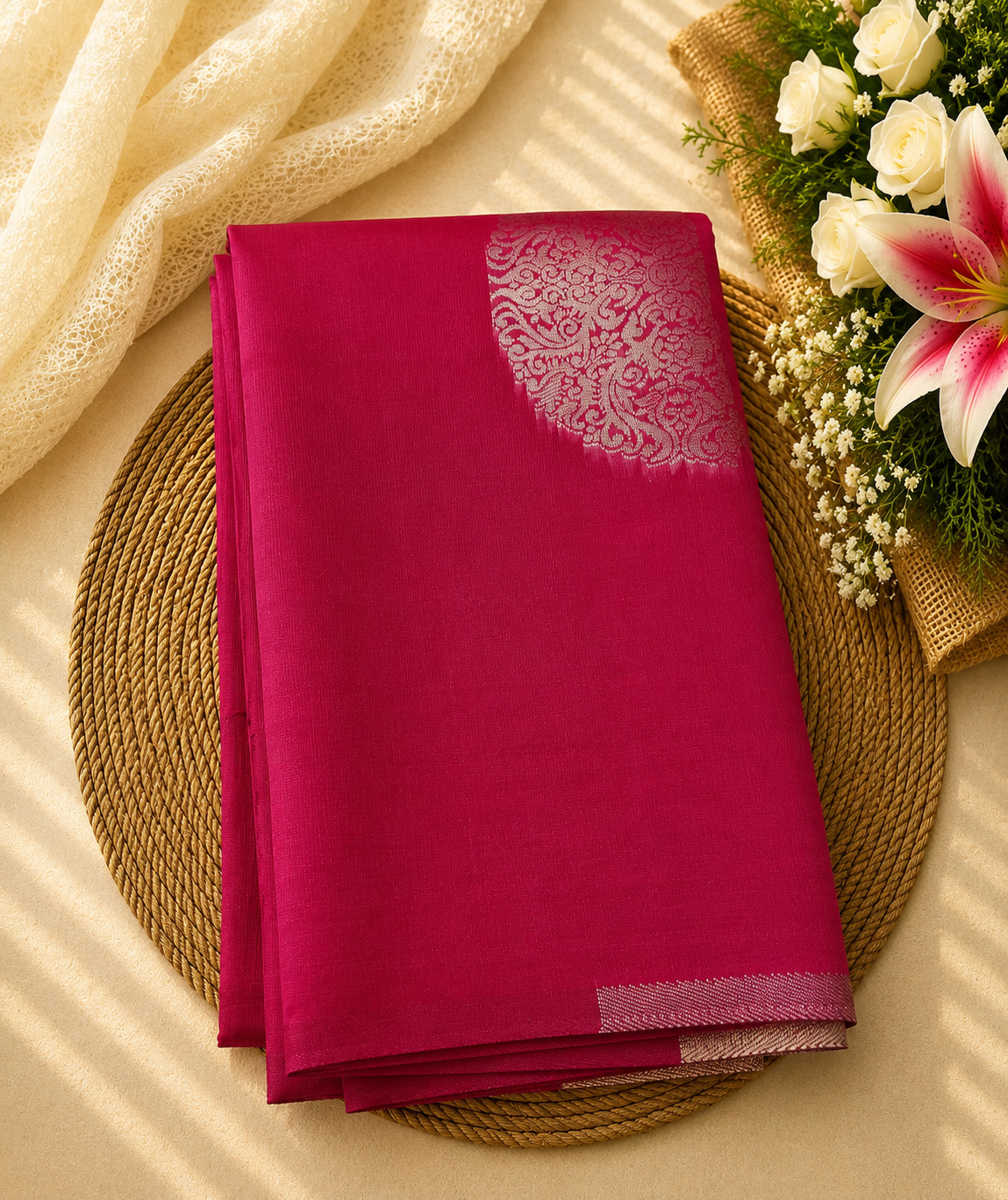 Semi Soft Silk Offer Saree | Rani Pink | Graceful Festive Collection | Sri Nandhini Tex | Code: SNTAOS04