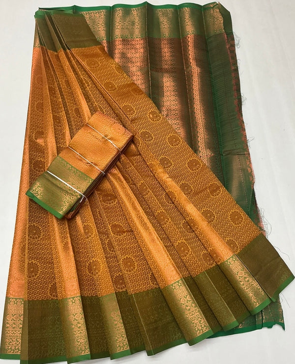 Trending semi Kanchipuram vairaoosi bridal saree’s