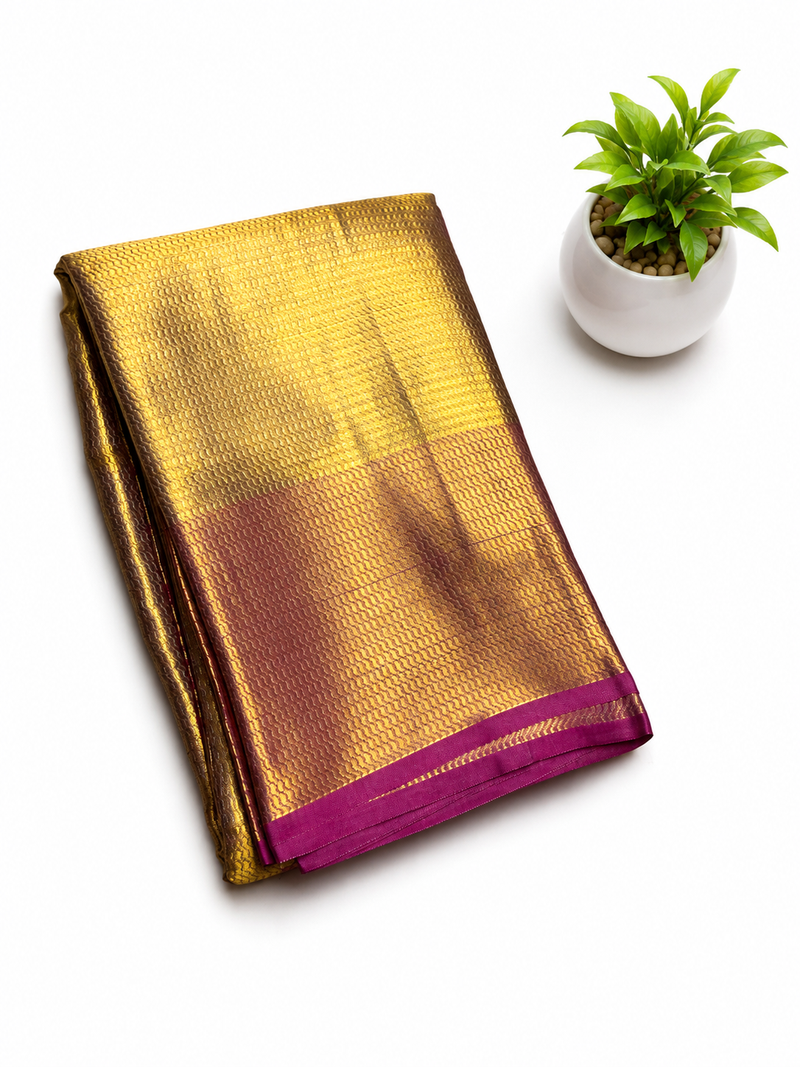 Jyothika Trendy Saree | Gold Zari Weaving | Contrast Border | Matching Blouse | Code: SNTJS001
