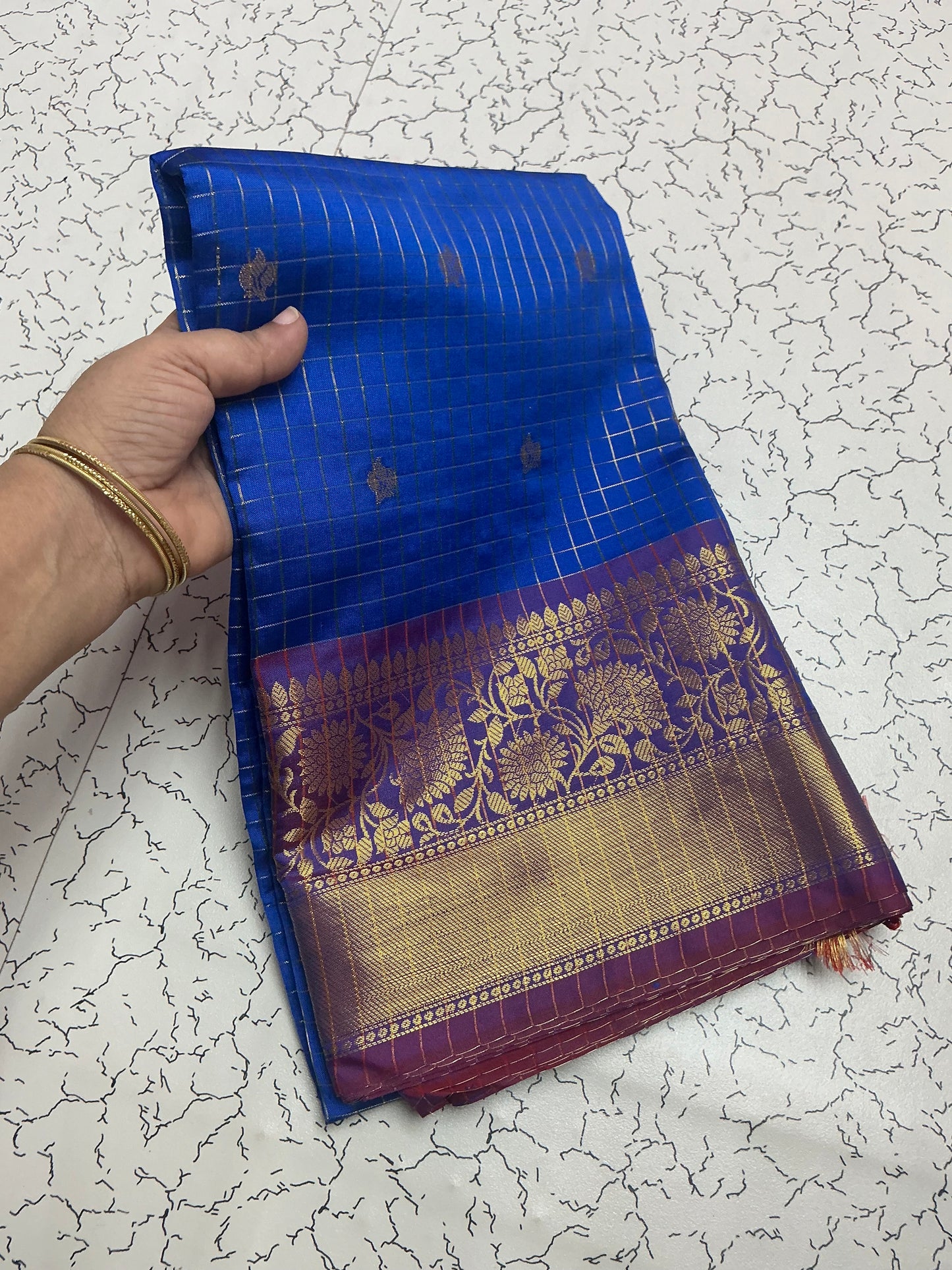 Premium Banaras Soft Silk Saree | Royal Blue | Sri Nandhini Tex | Code: SNTBS02