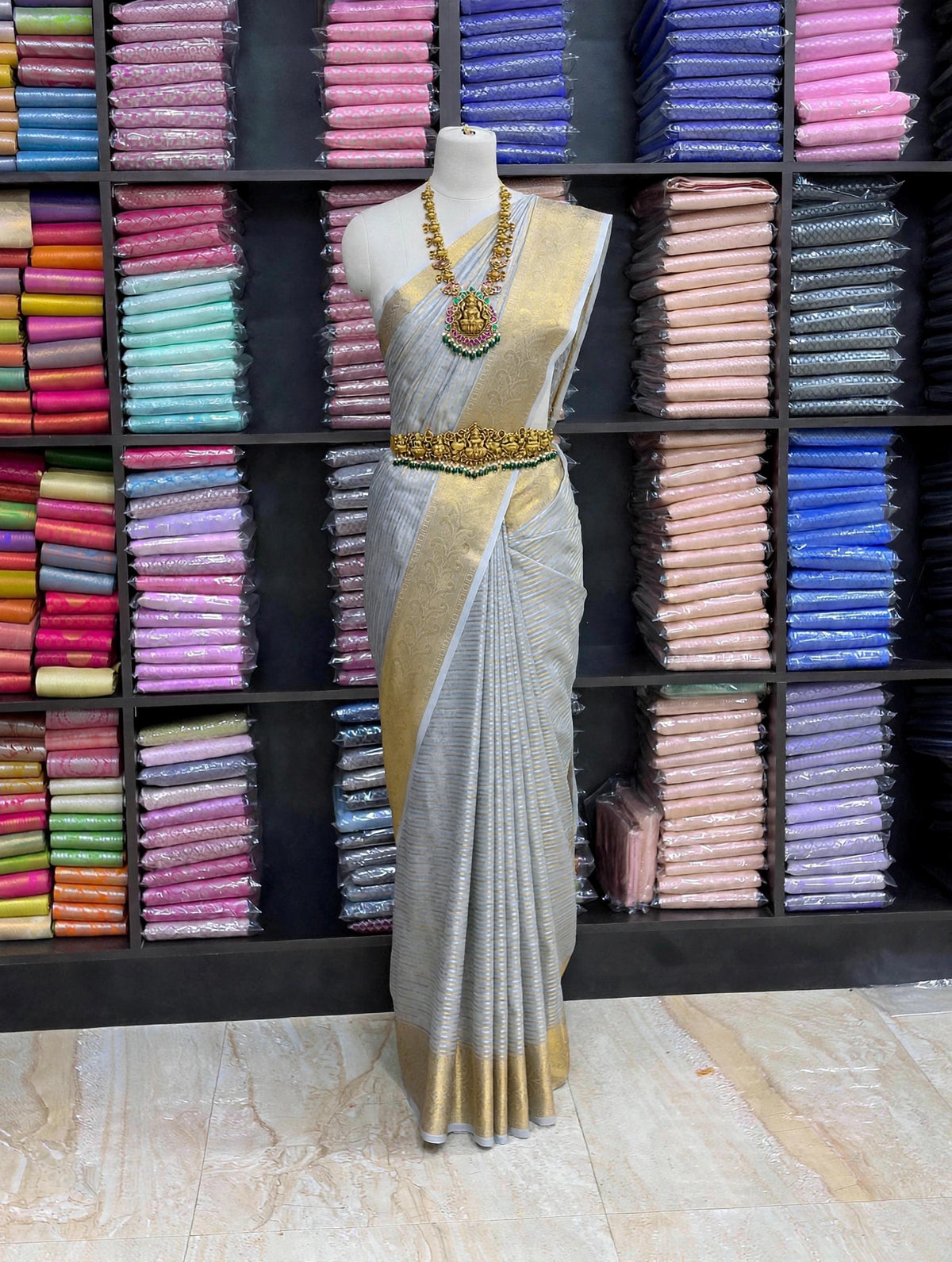 Premium Banarasi Tissue Silk Saree | Rich Golden Zari Weaving | Traditional Designer Border | Luxury Wedding & Festive Wear Saree | Sri Nandhini Tex