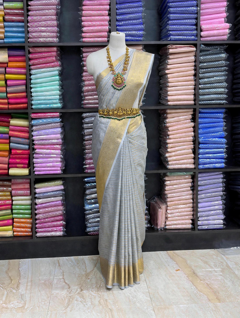 Premium Banarasi Tissue Silk Saree | Rich Golden Zari Weaving | Traditional Designer Border | Luxury Wedding & Festive Wear Saree | Sri Nandhini Tex