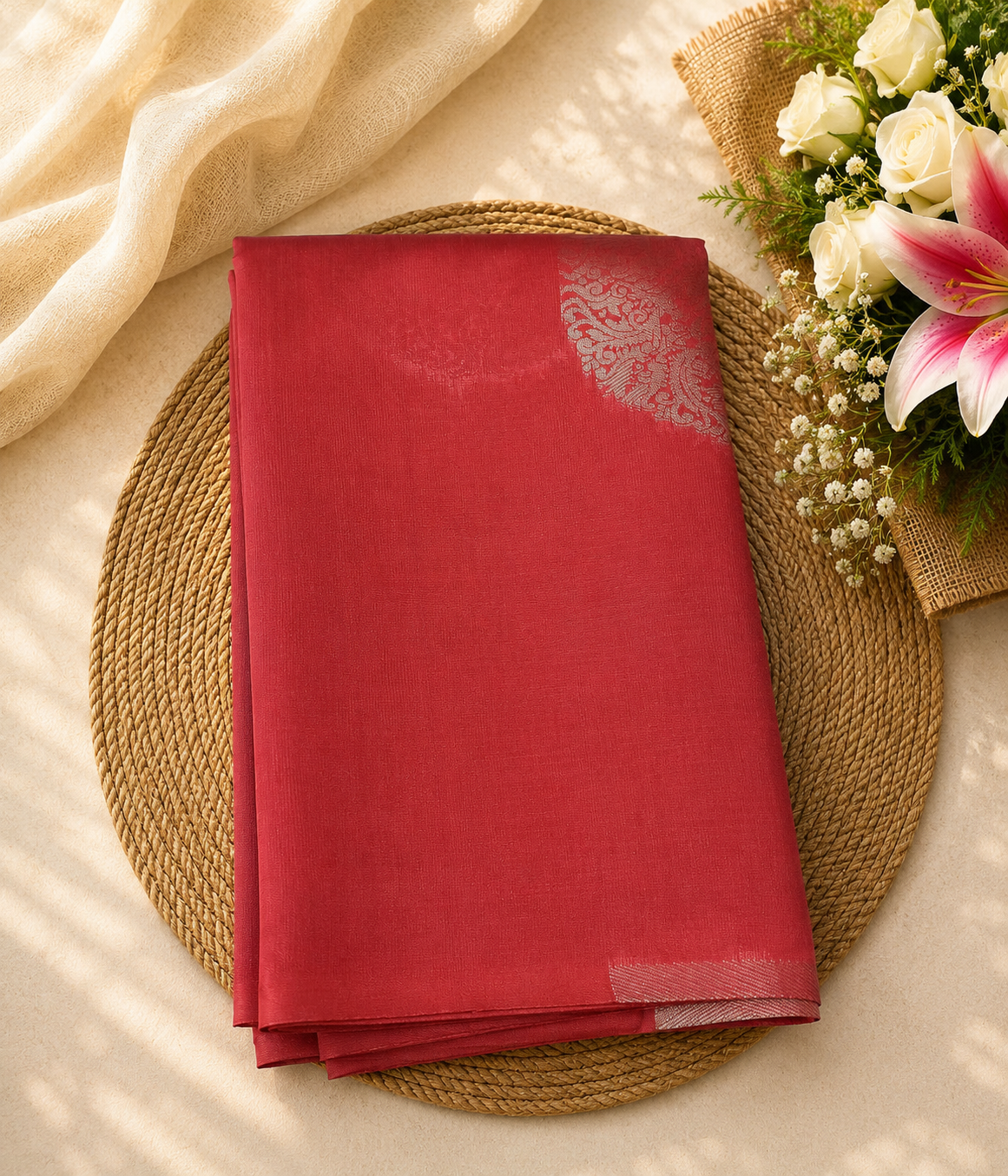 Semi Soft Silk Offer Saree | Dusty Rose | Soft Elegant Drape | Sri Nandhini Tex | Code: SNTAOS13
