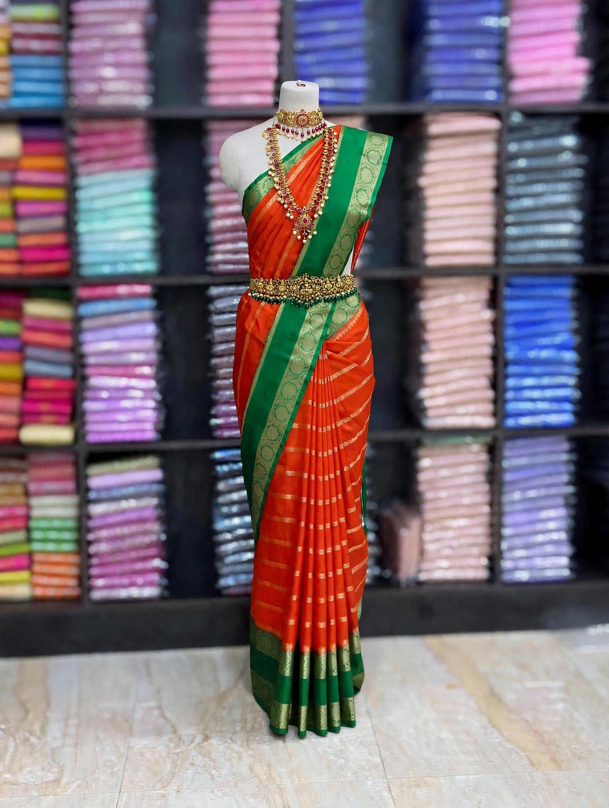 Premium Silk Saree with Contrast Zari Border | Traditional Wedding & Festive Collection | Sri Nandhini Tex