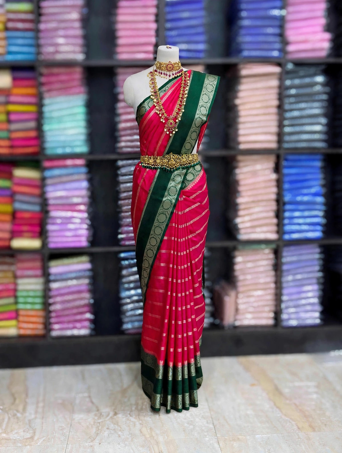 Premium Silk Saree with Contrast Zari Border | Traditional Wedding & Festive Collection | Sri Nandhini Tex