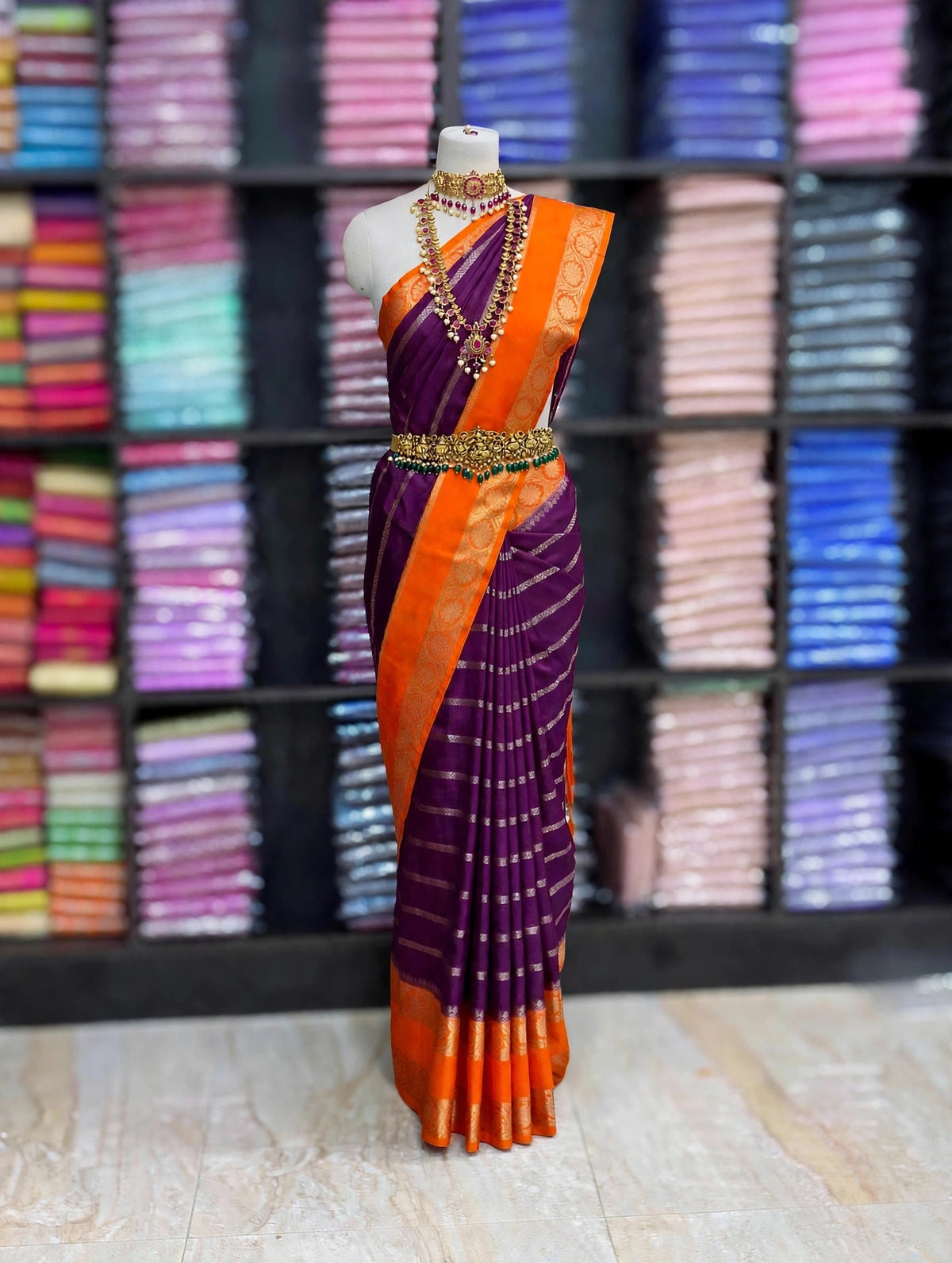 Premium Silk Saree with Contrast Zari Border | Traditional Wedding & Festive Collection | Sri Nandhini Tex