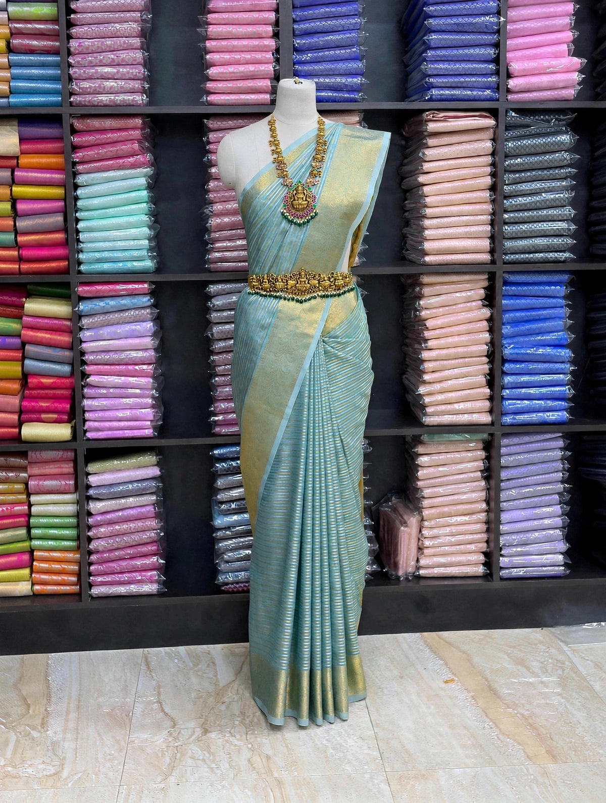 Premium Banarasi Tissue Silk Saree | Rich Golden Zari Weaving | Traditional Designer Border | Luxury Wedding & Festive Wear Saree | Sri Nandhini Tex
