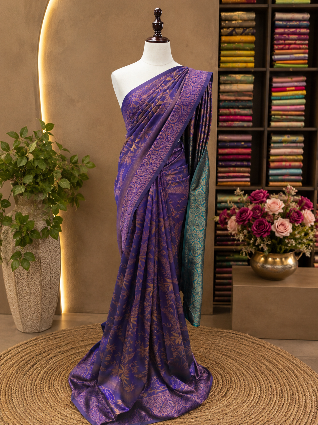 Latest Semi Kanchi Soft Silk Saree – Royal Blue with Peacock Blue Rich Pallu | Sri Nandhini Tex | SNTKS26