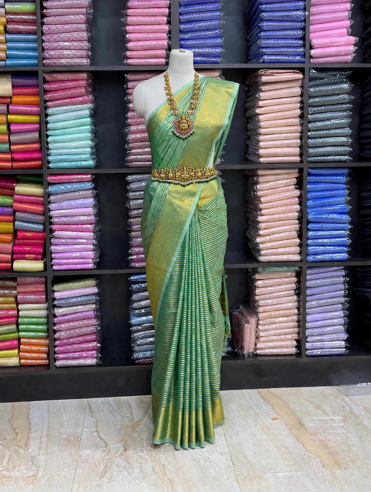 Premium Banarasi Tissue Silk Saree | Rich Golden Zari Weaving | Traditional Designer Border | Luxury Wedding & Festive Wear Saree | Sri Nandhini Tex