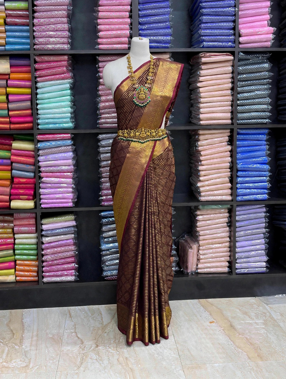 Premium Banarasi Tissue Silk Saree | Rich Golden Zari Weaving | Traditional Designer Border | Luxury Wedding & Festive Wear Saree | Sri Nandhini Tex