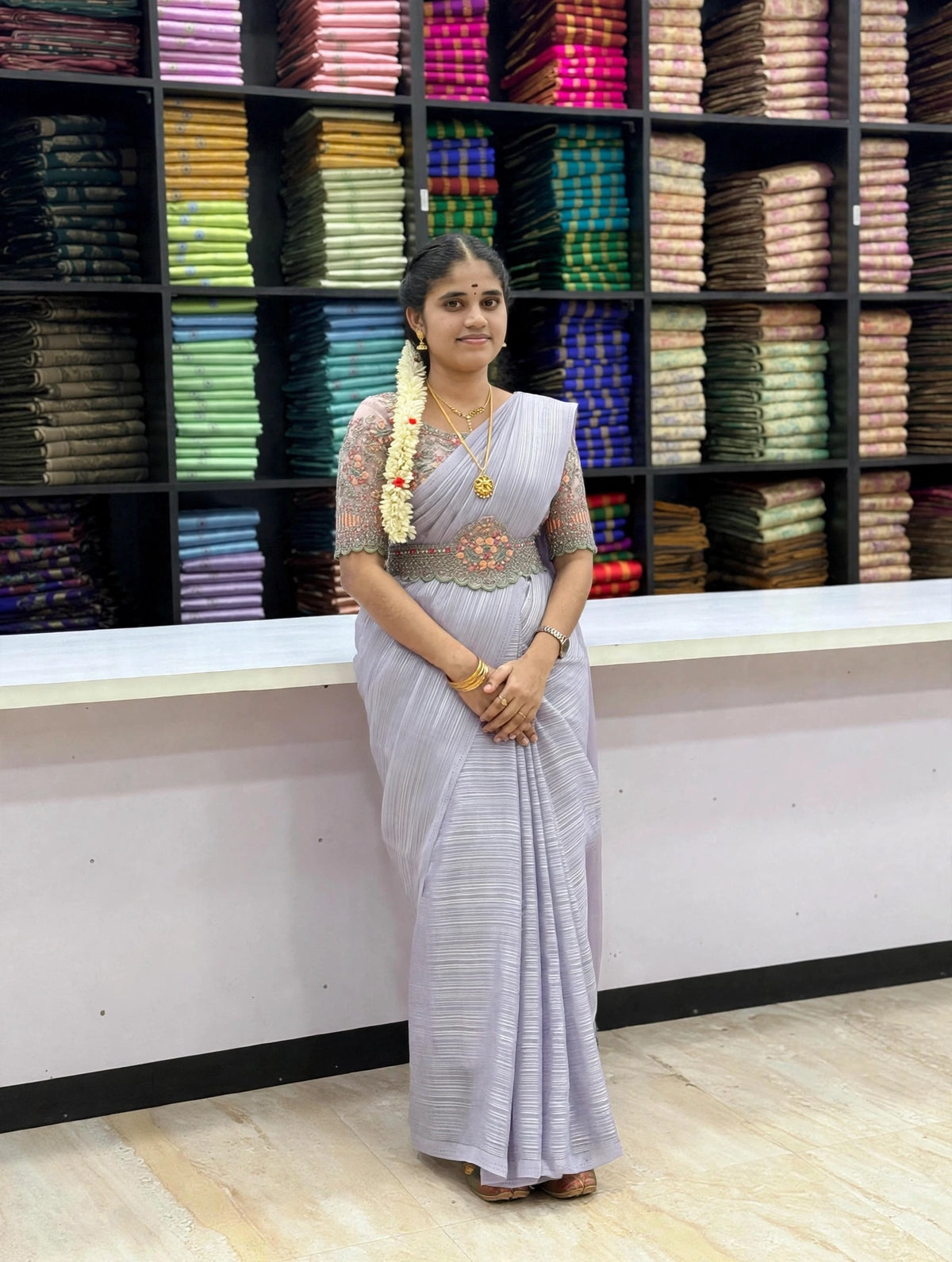 Party Wear Designer Saree with Hip Belt & Blouse | SNTPWD01 | Sri Nandhini Tex