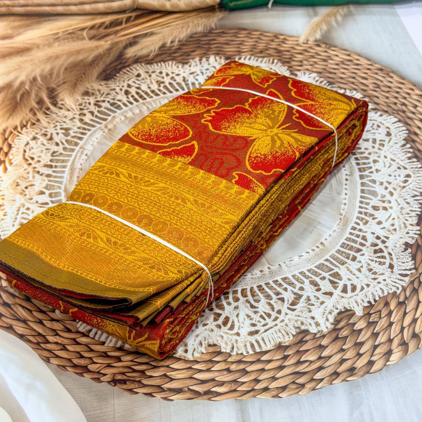 Kubera Pattu Saree – Golden Butterfly Bloom