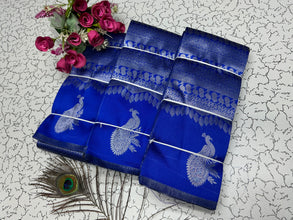 Peacock silver Bridal Saree Royal Blue