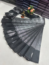 Peacock silver Bridal Saree black with silver