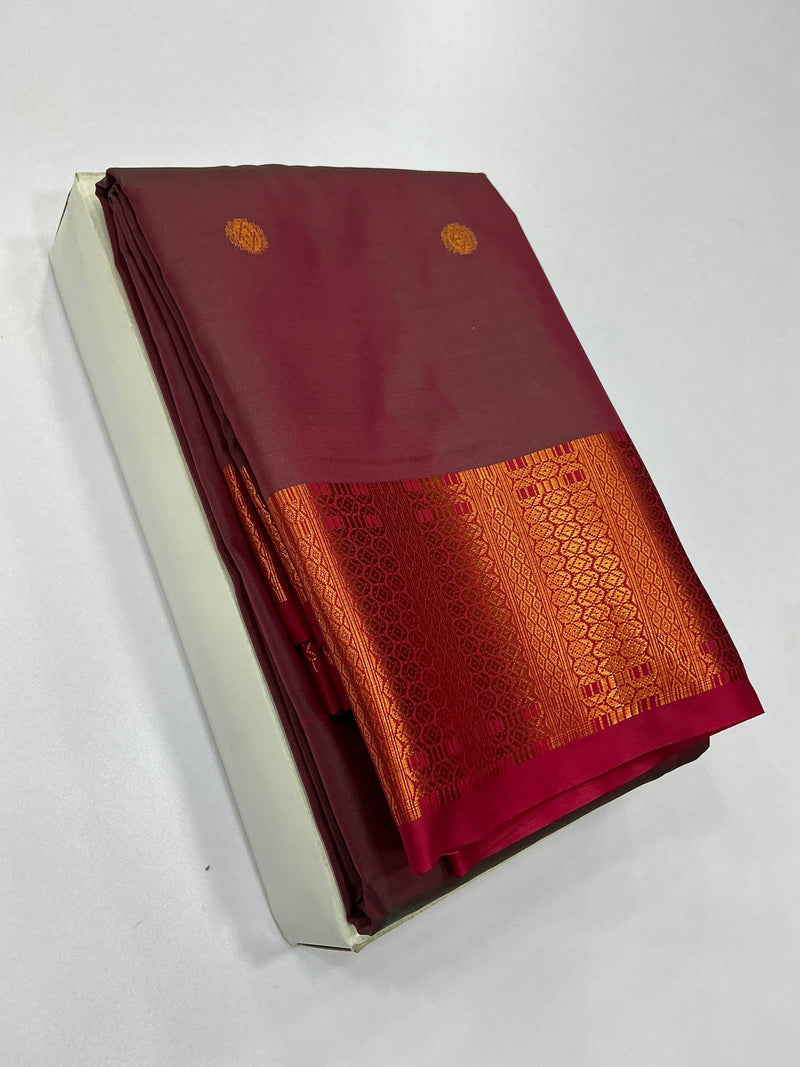 Premium Soft Silk Saree – Vintage Maroon with Bridal Pink Border | Sri Nandhini Tex | SNTSS018
