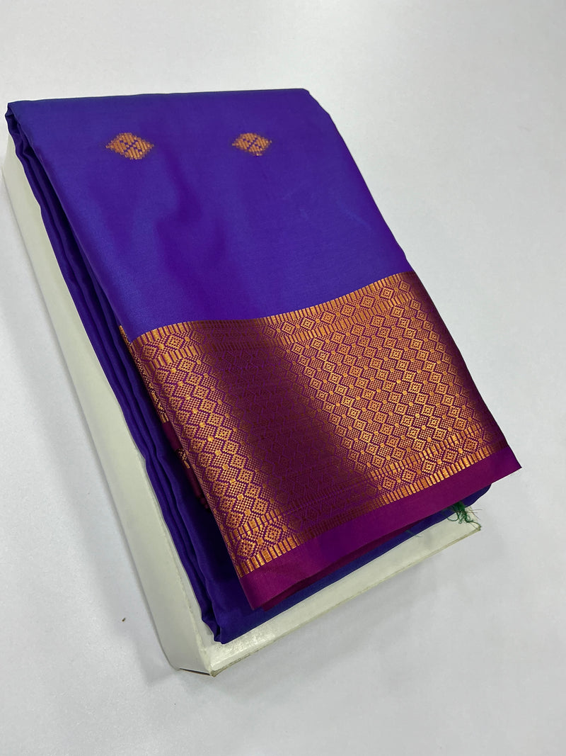 Premium Soft Silk Saree – Deep Violet with Magenta Contrast Border | Sri Nandhini Tex | SNTSS020